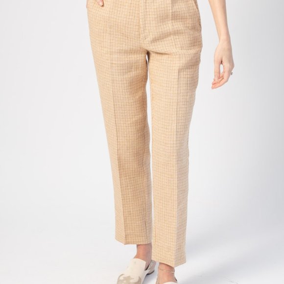 FORTE FORTE Vichy Handcrafted Cotton Linen Pant in Rosa - Picture 5 of 5